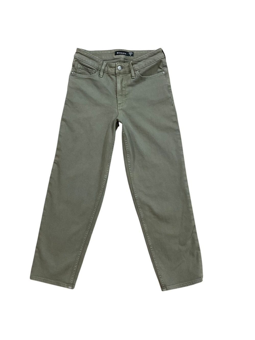 Athleta Flex Straight Crop Jeans Olive Green Size 6 Style 657558-00